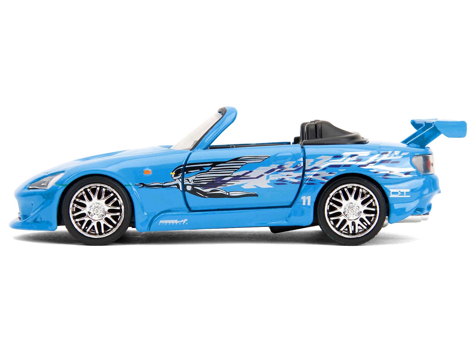 2001 Honda S2000 Convertible Blue with Graphics "Fast & Furious Remix - 25th Anniversary" Series  1/32 Diecast Model Car by Jada - image 3
