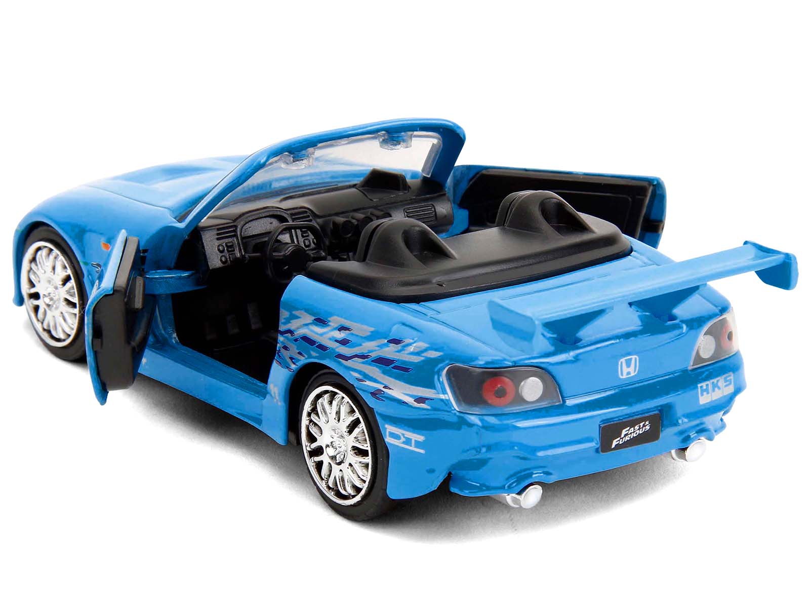 2001 Honda S2000 Convertible Blue with Graphics "Fast & Furious Remix - 25th Anniversary" Series  1/32 Diecast Model Car by Jada - image 4