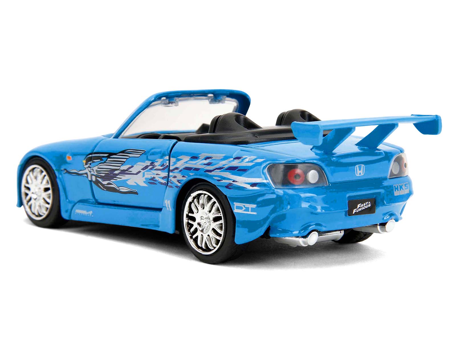 2001 Honda S2000 Convertible Blue with Graphics "Fast & Furious Remix - 25th Anniversary" Series  1/32 Diecast Model Car by Jada - image 5