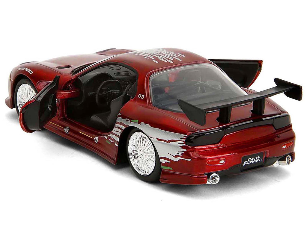 Dom's Mazda RX-7 Candy Red with Graphics "The Fast and the Furious" (2001) Movie "25 Years of Fast & Furious" Series 1/32 Diecast Model Car by Jada - image 4