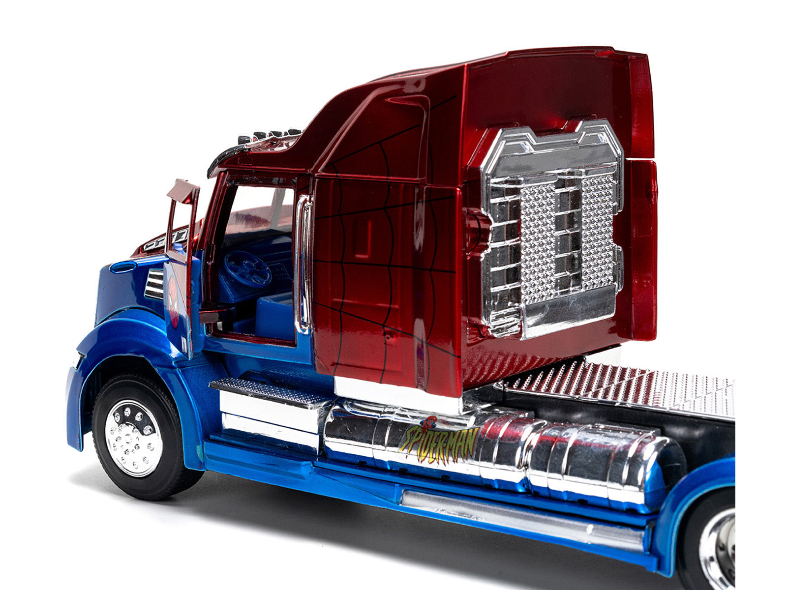 Western Star 57X Truck Tractor "Spider-Man" Blue and Red Metallic "Hollywood Rides" Series 1/24 Diecast Model by Jada - image 2