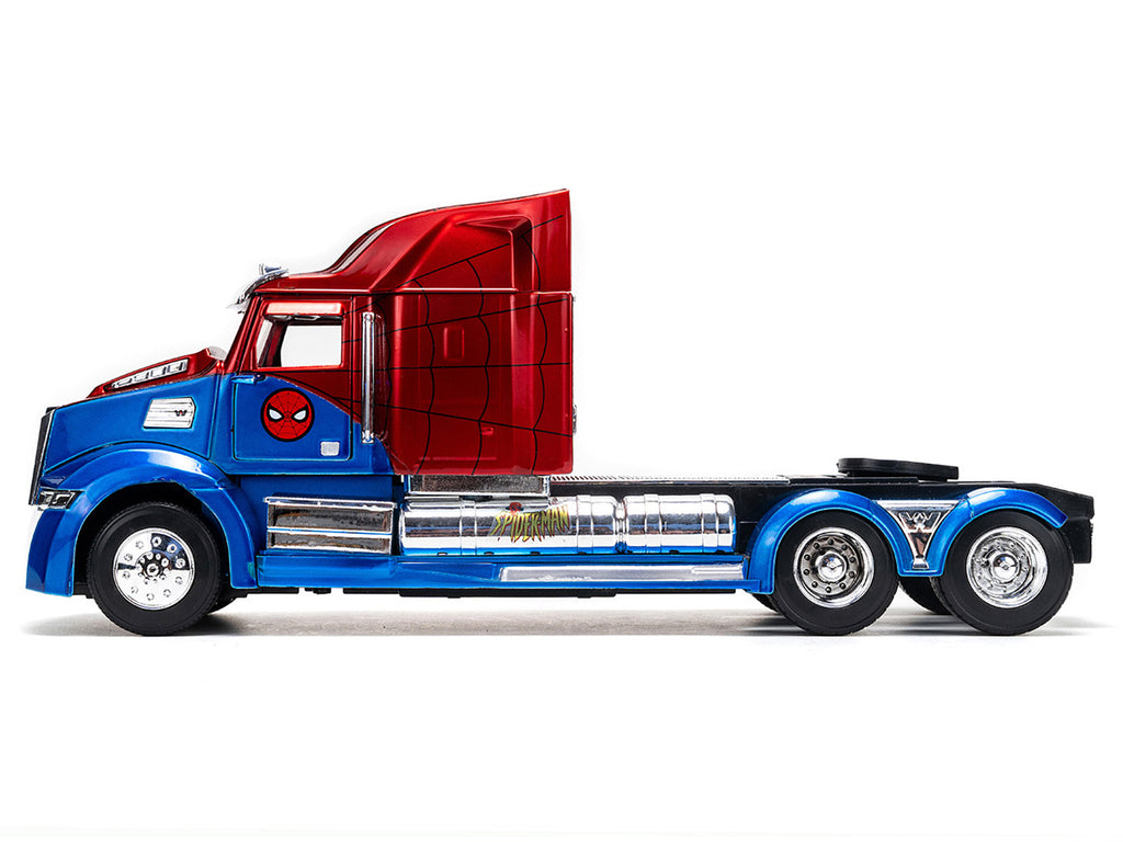 Western Star 57X Truck Tractor "Spider-Man" Blue and Red Metallic "Hollywood Rides" Series 1/24 Diecast Model by Jada - image 3