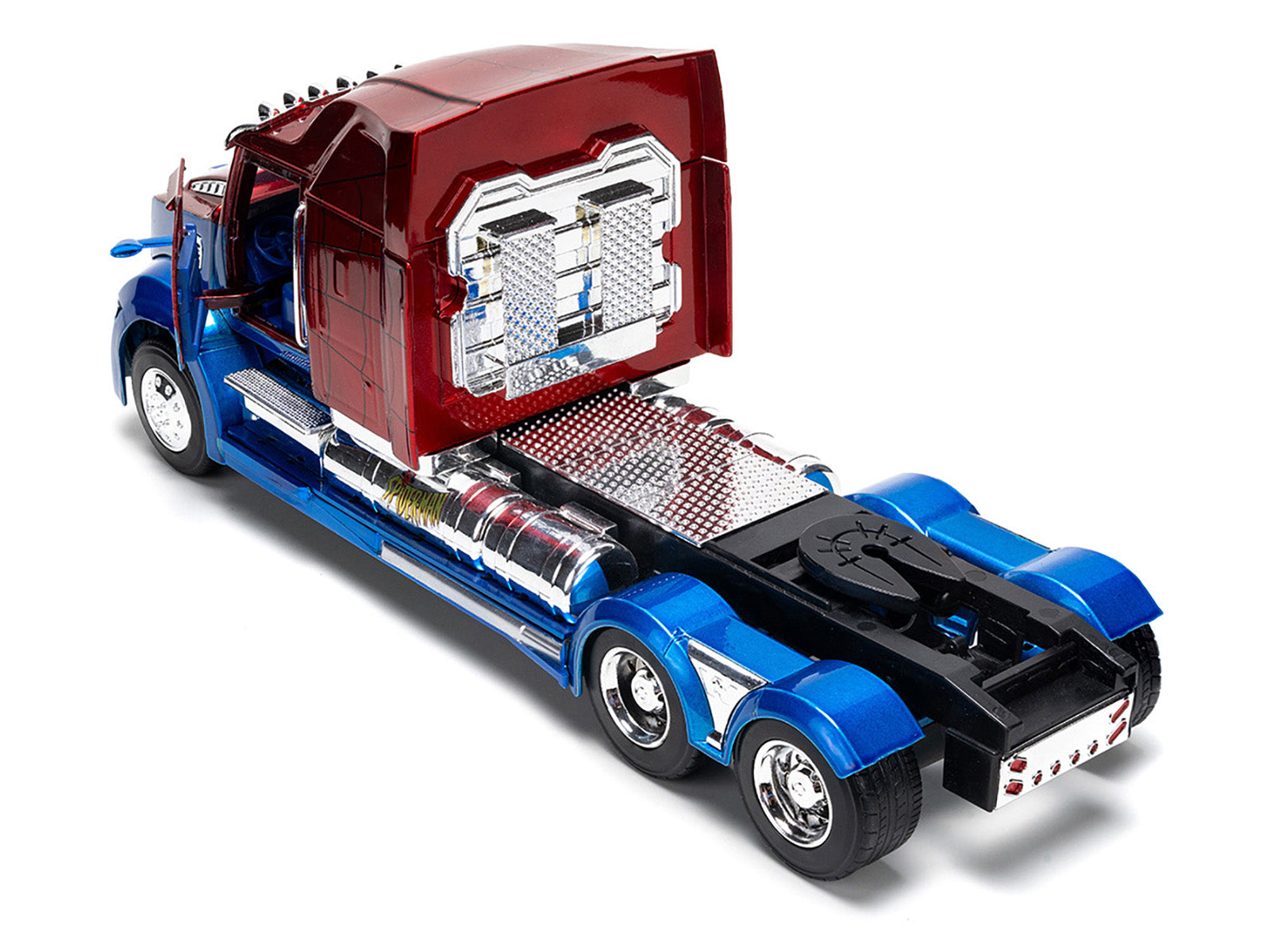 Western Star 57X Truck Tractor "Spider-Man" Blue and Red Metallic "Hollywood Rides" Series 1/24 Diecast Model by Jada - image 4