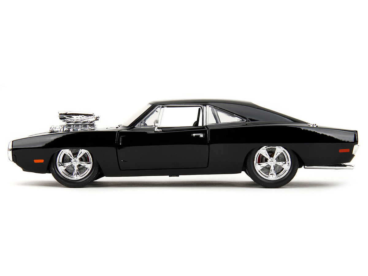 1970 Dodge Charger Black with Race Interior "The Fast and the Furious" (2001) Movie "25 Years of Fast & Furious" Series 1/24 Diecast Model Car by Jada - image 4