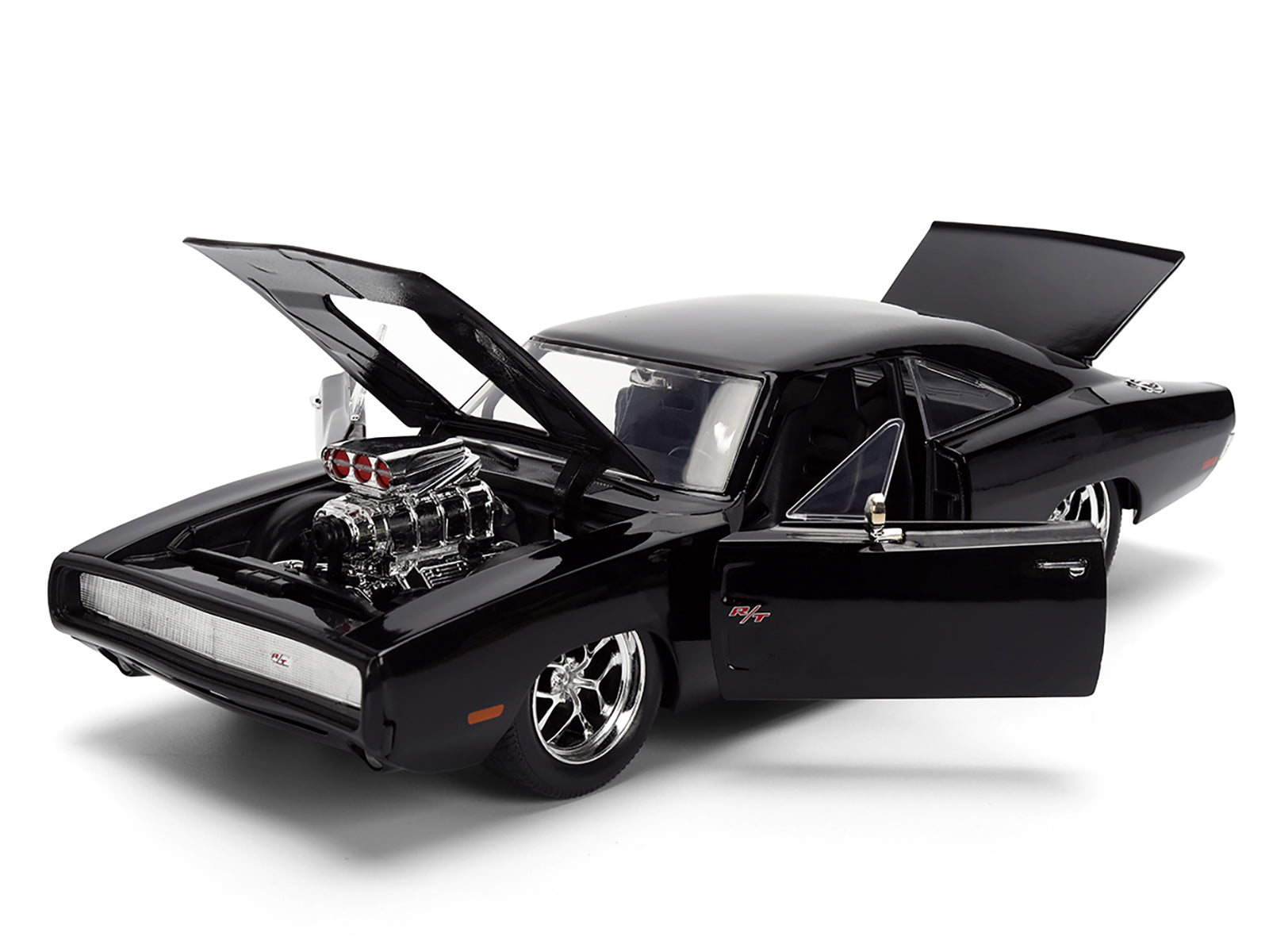 1970 Dodge Charger R/T Black "Furious 7" (2015) Movie "Fast & Furious" Series 1/24 Diecast Model Car by Jada - image 2