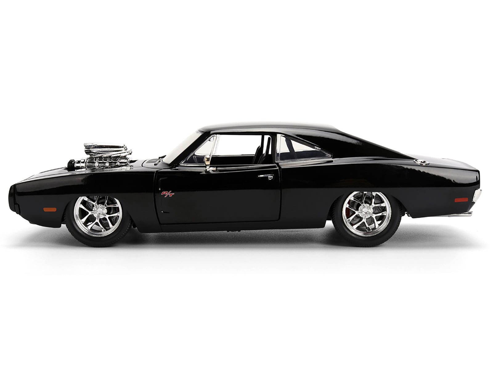 1970 Dodge Charger R/T Black "Furious 7" (2015) Movie "Fast & Furious" Series 1/24 Diecast Model Car by Jada - image 3