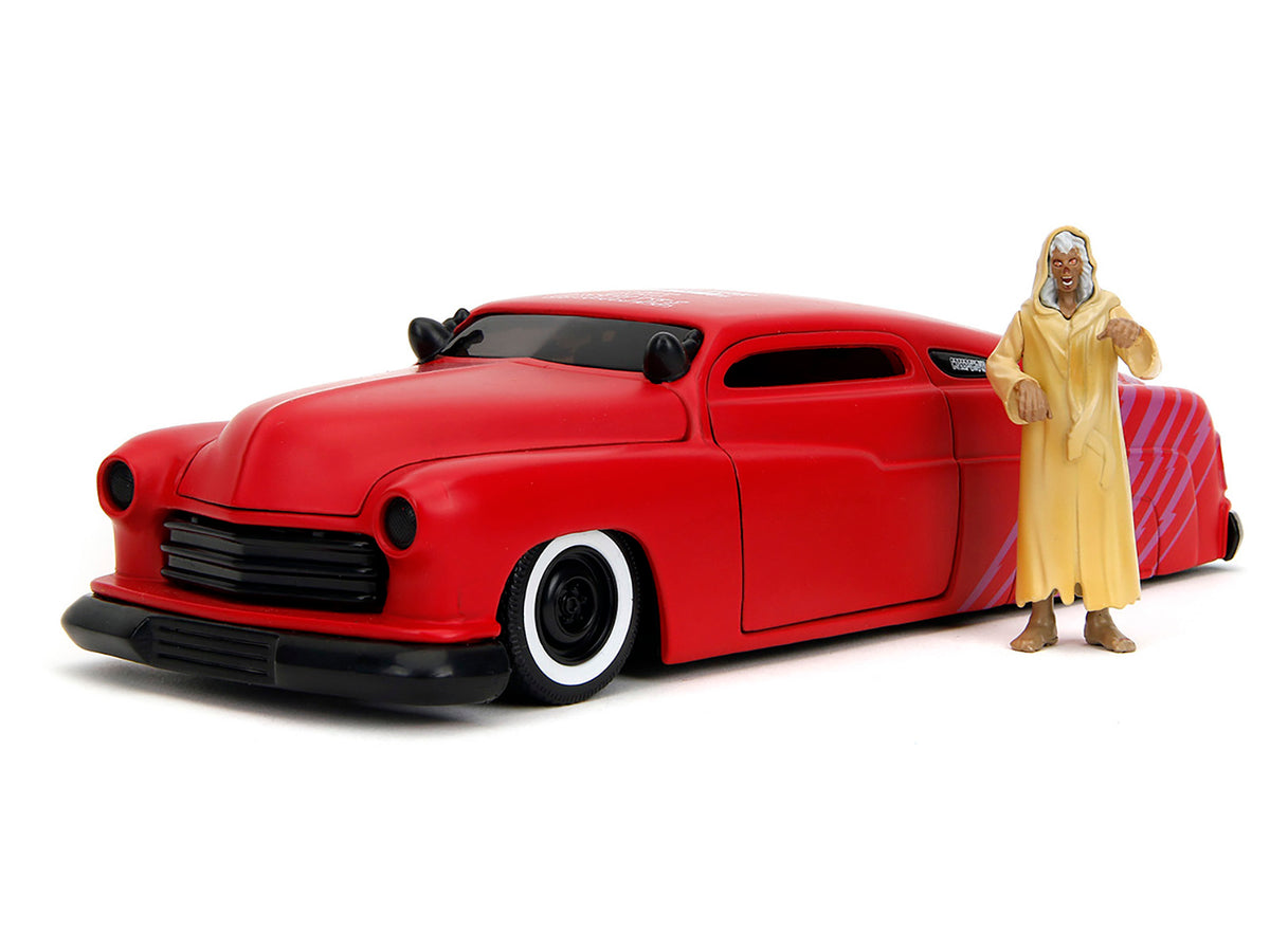 1951 Mercury Matt Red with Purple Stripes and Creep Diecast Figure "Creepshow" (1982) Movie "Hollywood Rides" Series 1/24 Diecast Model Car by Jada - image 2