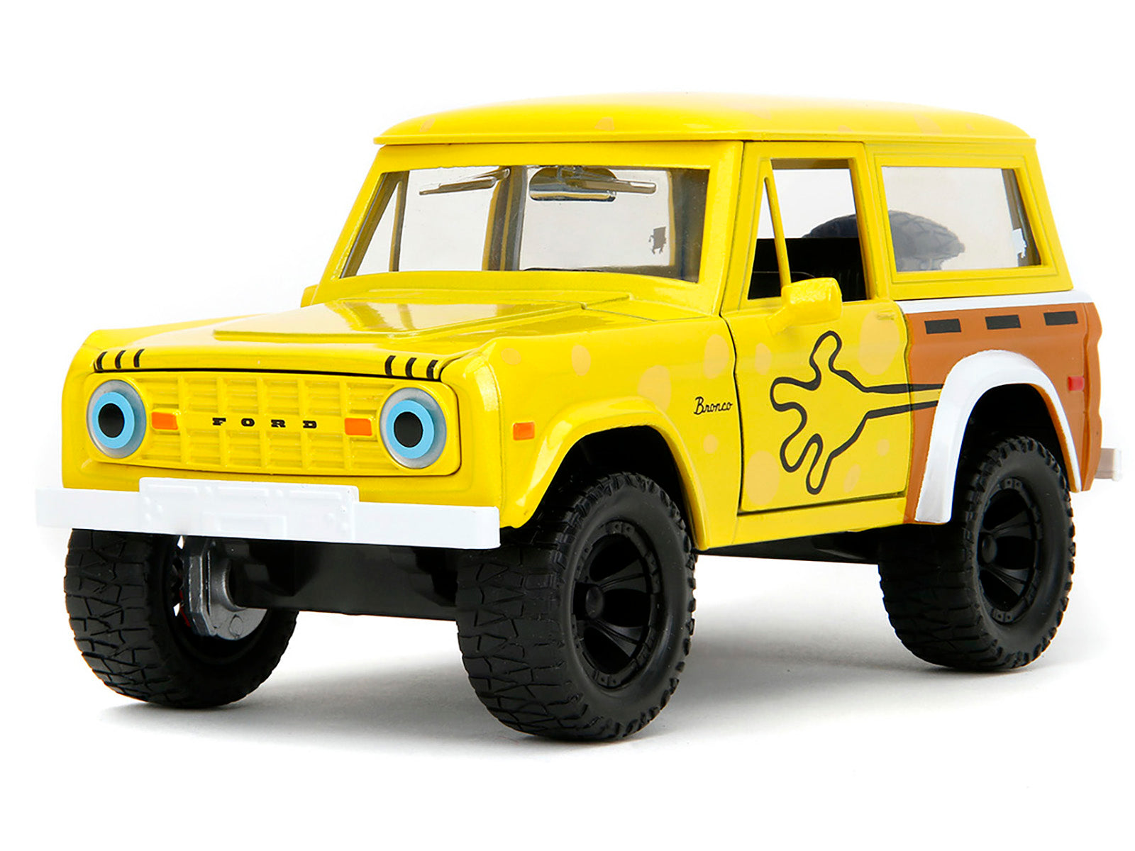 1973 Ford Bronco Yellow with Graphics and SpongeBob SquarePants Diecast Figure "SpongeBob SquarePants" (1999–Current) TV Series "Hollywood Rides" Series 1/24 Diecast Model Car by Jada - image 2