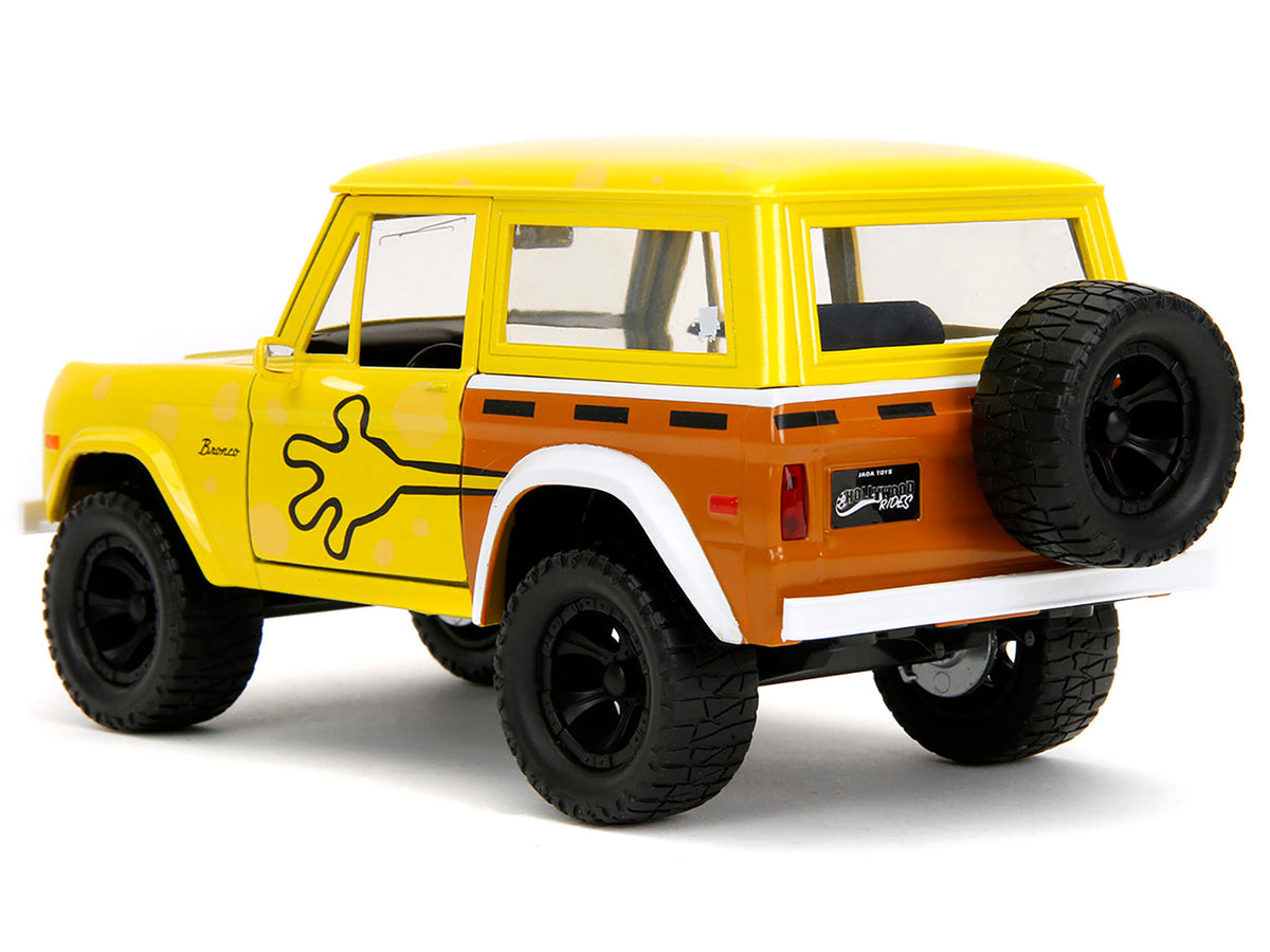 1973 Ford Bronco Yellow with Graphics and SpongeBob SquarePants Diecast Figure "SpongeBob SquarePants" (1999–Current) TV Series "Hollywood Rides" Series 1/24 Diecast Model Car by Jada - image 5