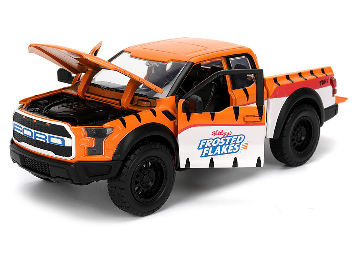 2017 Ford F-150 Raptor Pickup Truck "Frosted Flakes" Orange with Graphics and Tony the Tiger Diecast Figure "Hollywood Rides" Series 1/24 Diecast Model Car by Jada - image 2