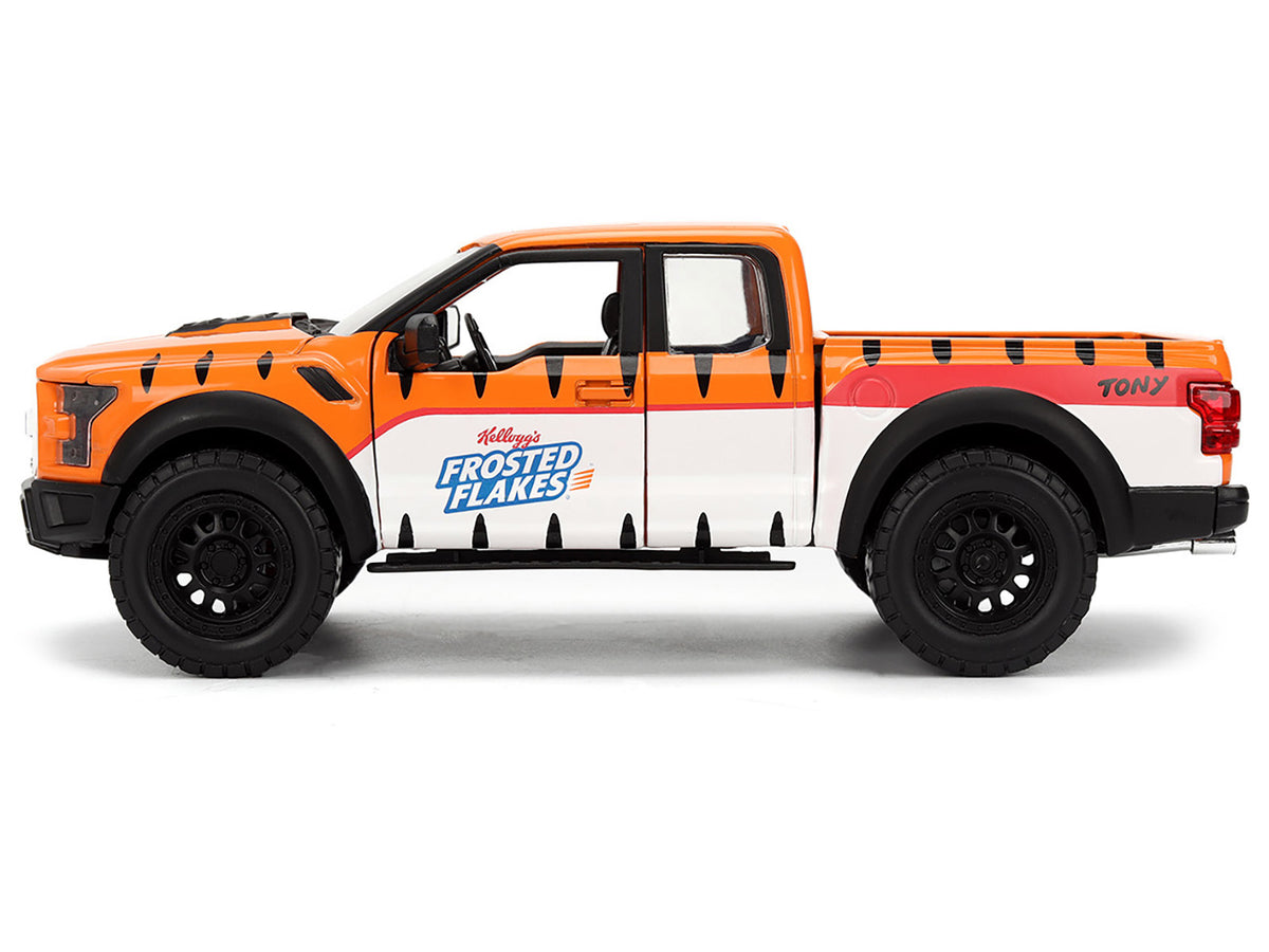 2017 Ford F-150 Raptor Pickup Truck "Frosted Flakes" Orange with Graphics and Tony the Tiger Diecast Figure "Hollywood Rides" Series 1/24 Diecast Model Car by Jada - image 3