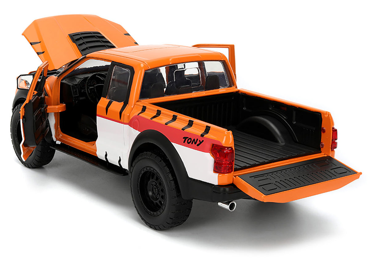 2017 Ford F-150 Raptor Pickup Truck "Frosted Flakes" Orange with Graphics and Tony the Tiger Diecast Figure "Hollywood Rides" Series 1/24 Diecast Model Car by Jada - image 4