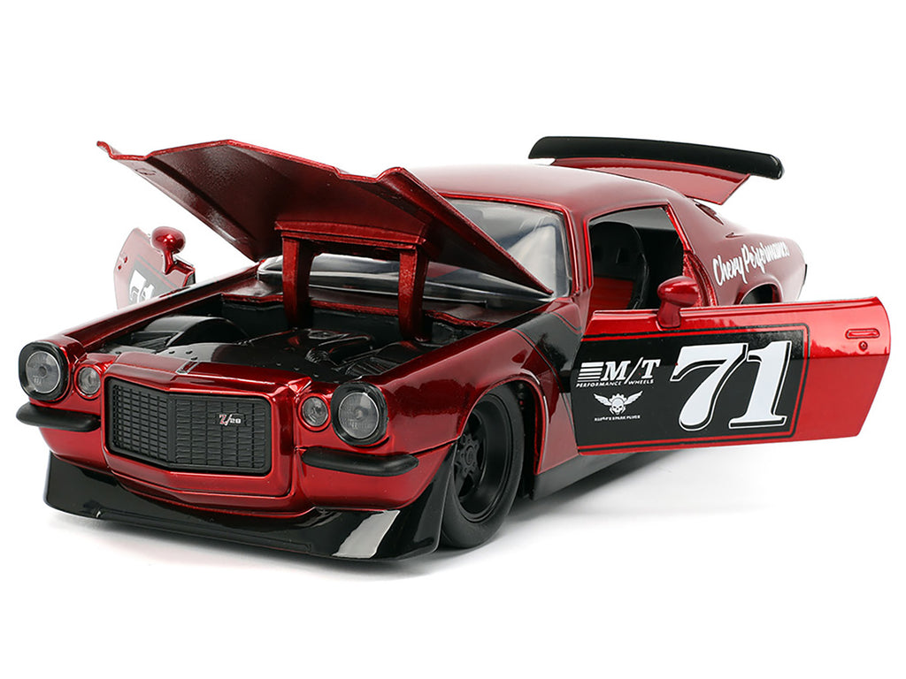 1971 Chevrolet Camaro #71 Red Metallic with Black Stripes "Bigtime Muscle" Series 1/24 Diecast Model Car by Jada - image 2