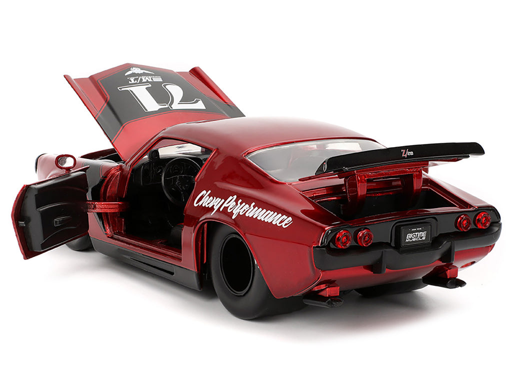 1971 Chevrolet Camaro #71 Red Metallic with Black Stripes "Bigtime Muscle" Series 1/24 Diecast Model Car by Jada - image 4