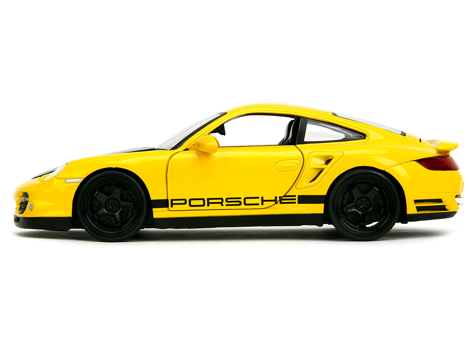 Porsche 911 Turbo (997) Yellow with Carbon Hood "Hyper-Spec" Series 1/24 Diecast Model Car by Jada - image 3