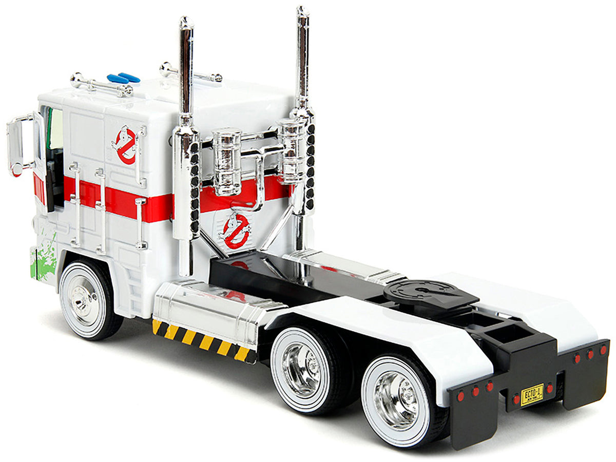 G1 Autobot Optimus Prime Truck White with Robot on Chassis from "Transformers" TV Series - "Ghostbusters" (1984) Movie Crossover "Hollywood Rides" Series 1/24 Diecast Model by Jada - image 2