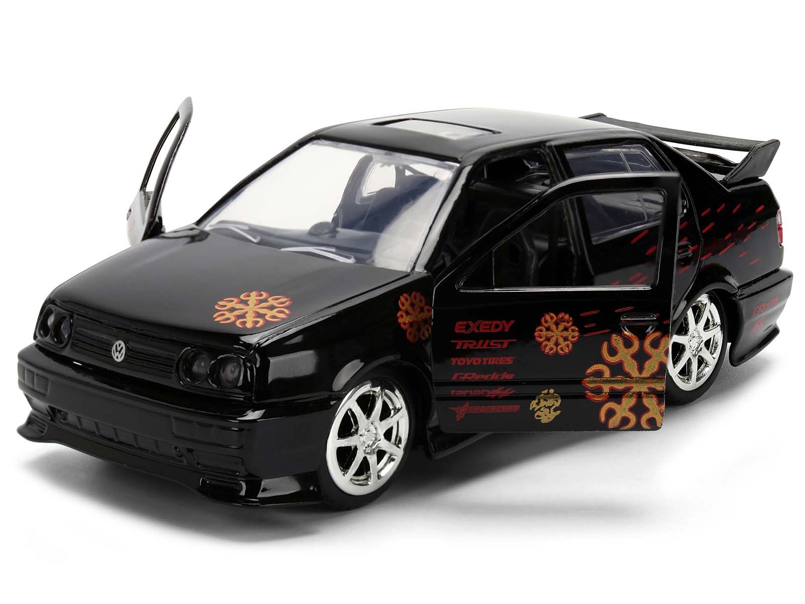 Volkswagen Jetta Black with Graphics "Fast & Furious Remix - 25th Anniversary" Series 1/32 Diecast Model Car by Jada - image 2