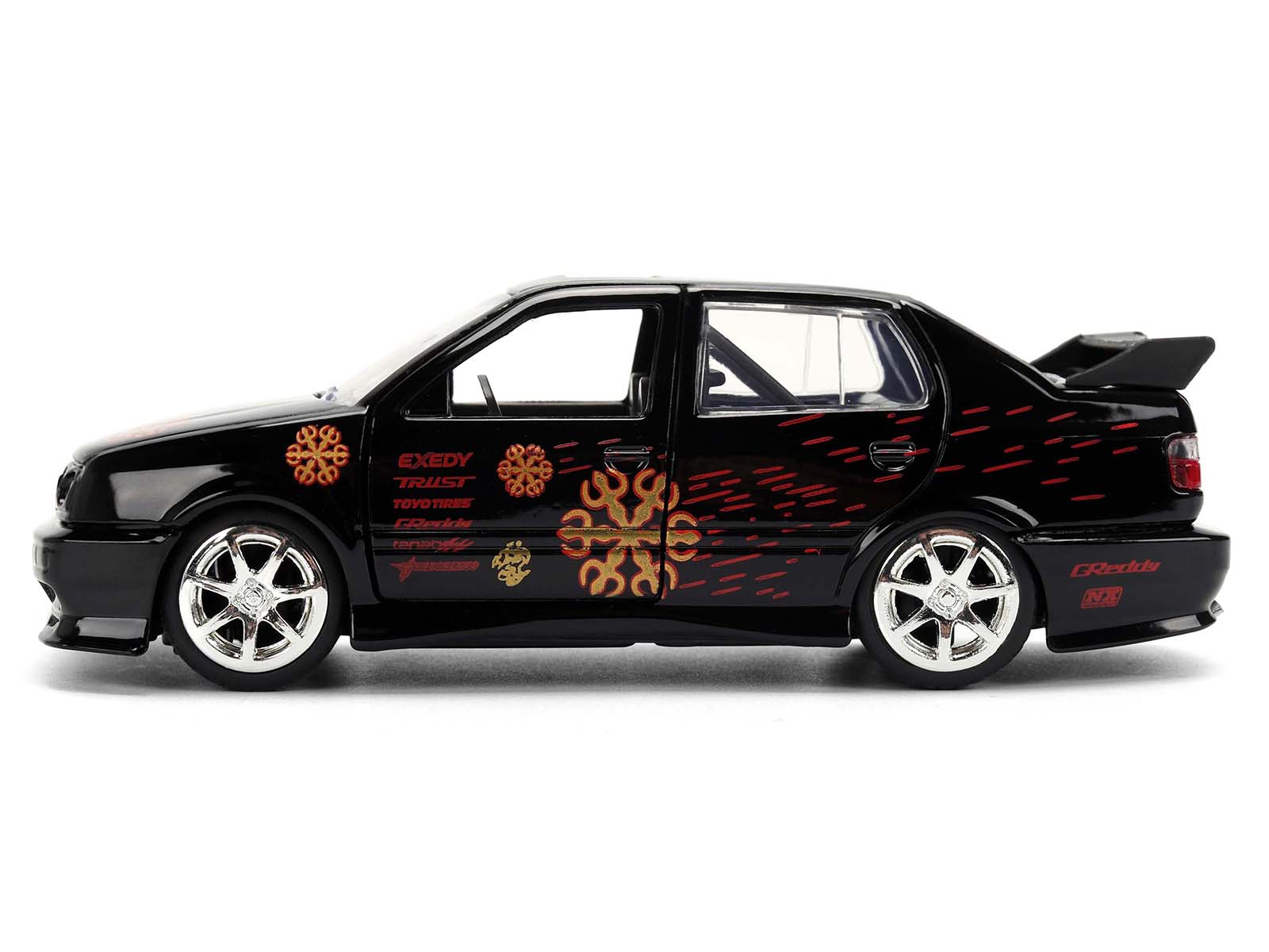 Volkswagen Jetta Black with Graphics "Fast & Furious Remix - 25th Anniversary" Series 1/32 Diecast Model Car by Jada - image 3