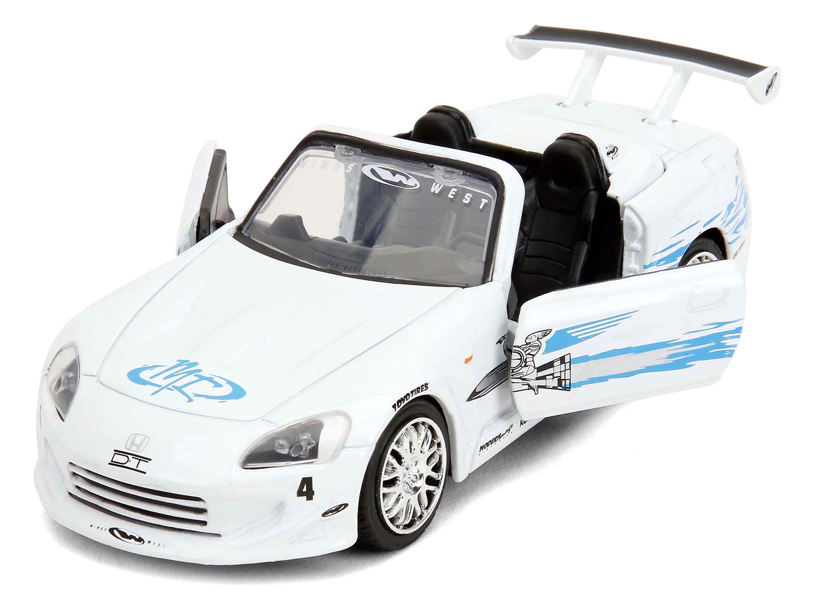 2001 Honda S2000 Convertible White with Graphics "Fast & Furious Remix - 25th Anniversary" Series 1/32 Diecast Model Car by Jada - image 2