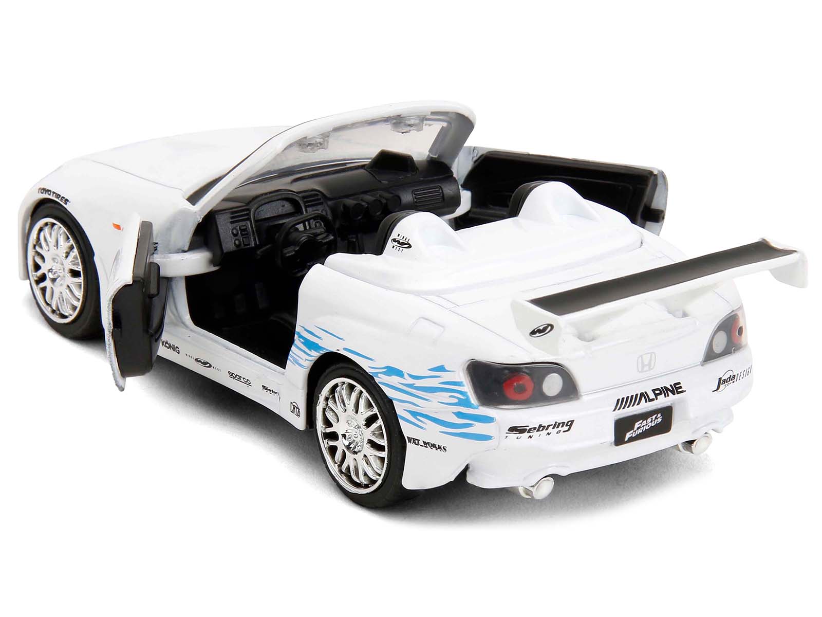 2001 Honda S2000 Convertible White with Graphics "Fast & Furious Remix - 25th Anniversary" Series 1/32 Diecast Model Car by Jada - image 4