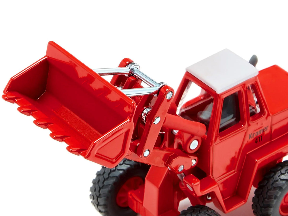 Kramer 411 Wheel Loader Red with White Top 1/50 Diecast Model by Siku - image 4