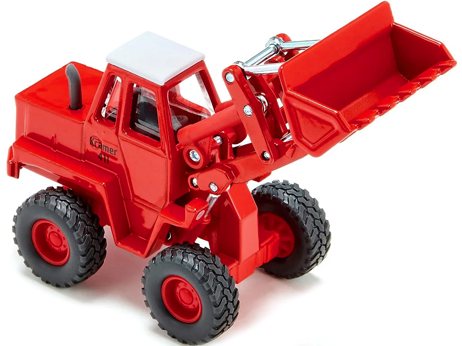 Kramer 411 Wheel Loader Red with White Top 1/50 Diecast Model by Siku - image 3