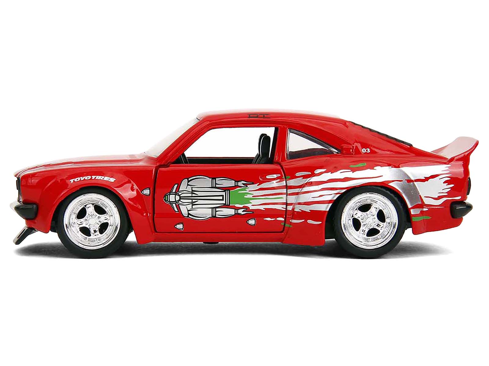 1974 Mazda RX-3 Red with Graphics "Fast & Furious" Series 1/32 Diecast Model Car by Jada - image 3