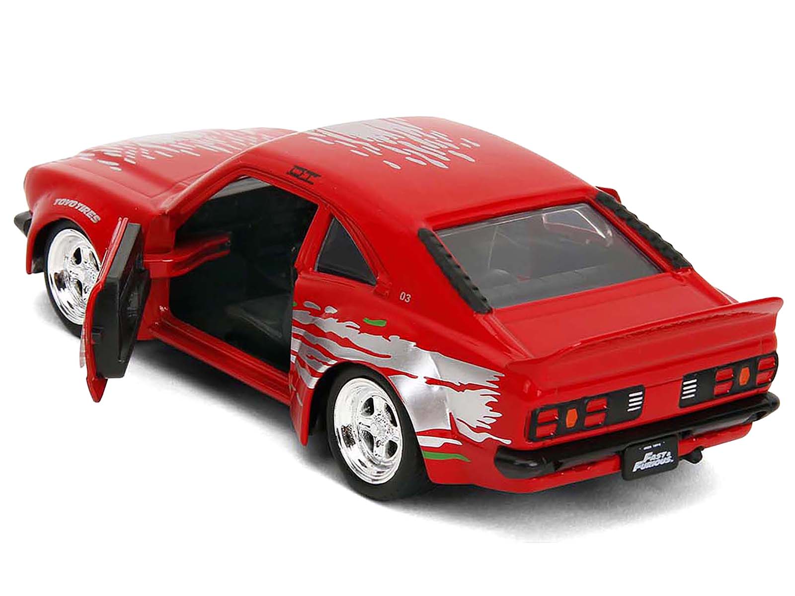 1974 Mazda RX-3 Red with Graphics "Fast & Furious" Series 1/32 Diecast Model Car by Jada - image 4
