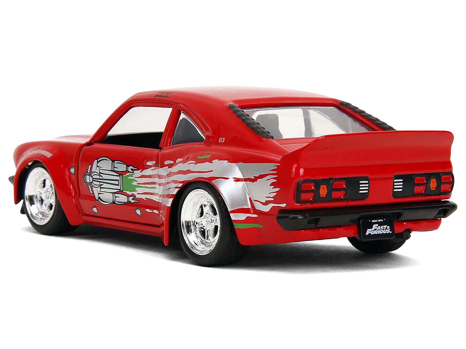 1974 Mazda RX-3 Red with Graphics "Fast & Furious" Series 1/32 Diecast Model Car by Jada - image 5
