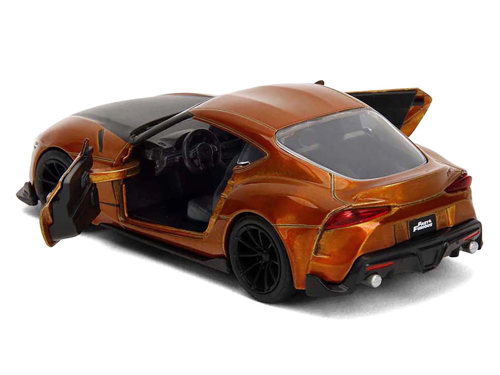2020 Toyota Supra Orange Metallic with Black Stripes "F9" (2021) Movie "Fast & Furious" Series 1/32 Diecast Model Car by Jada - image 4