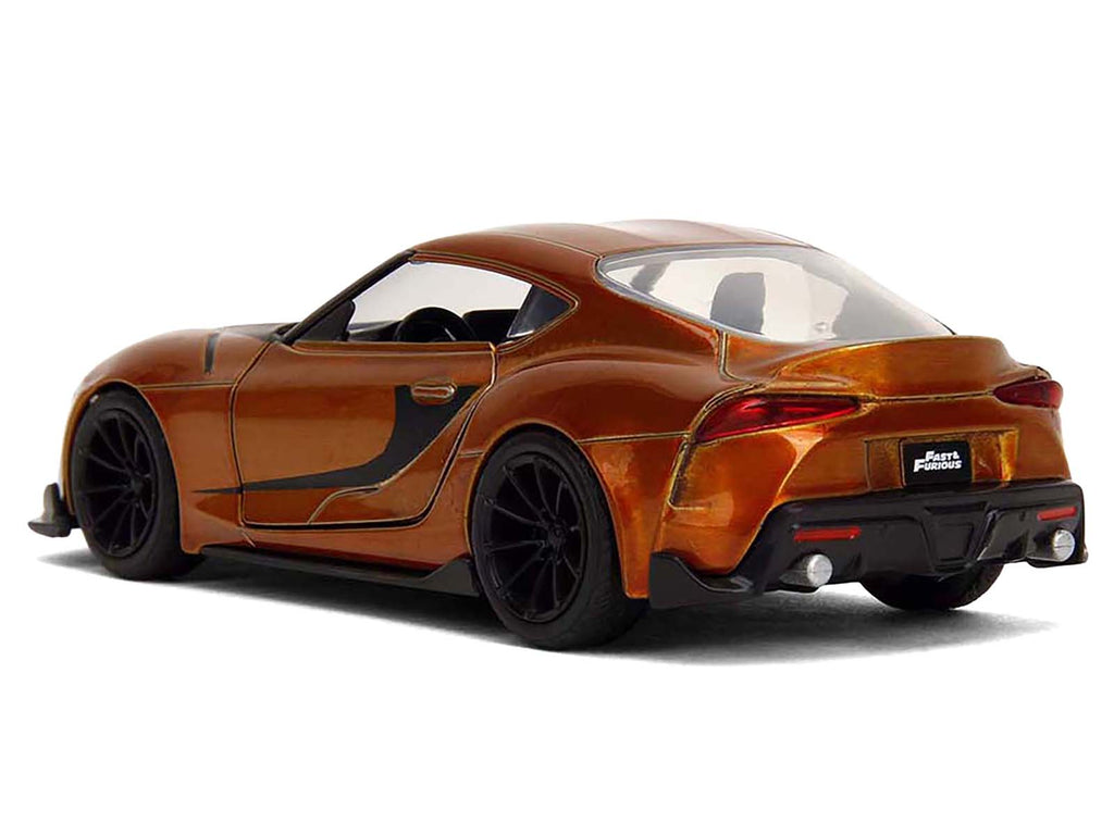 2020 Toyota Supra Orange Metallic with Black Stripes "F9" (2021) Movie "Fast & Furious" Series 1/32 Diecast Model Car by Jada - image 5