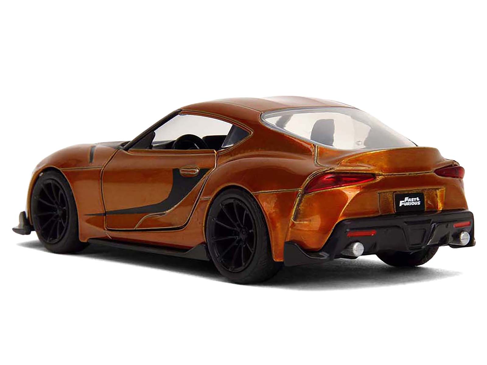 2020 Toyota Supra Orange Metallic with Black Stripes "F9" (2021) Movie "Fast & Furious" Series 1/32 Diecast Model Car by Jada - image 5