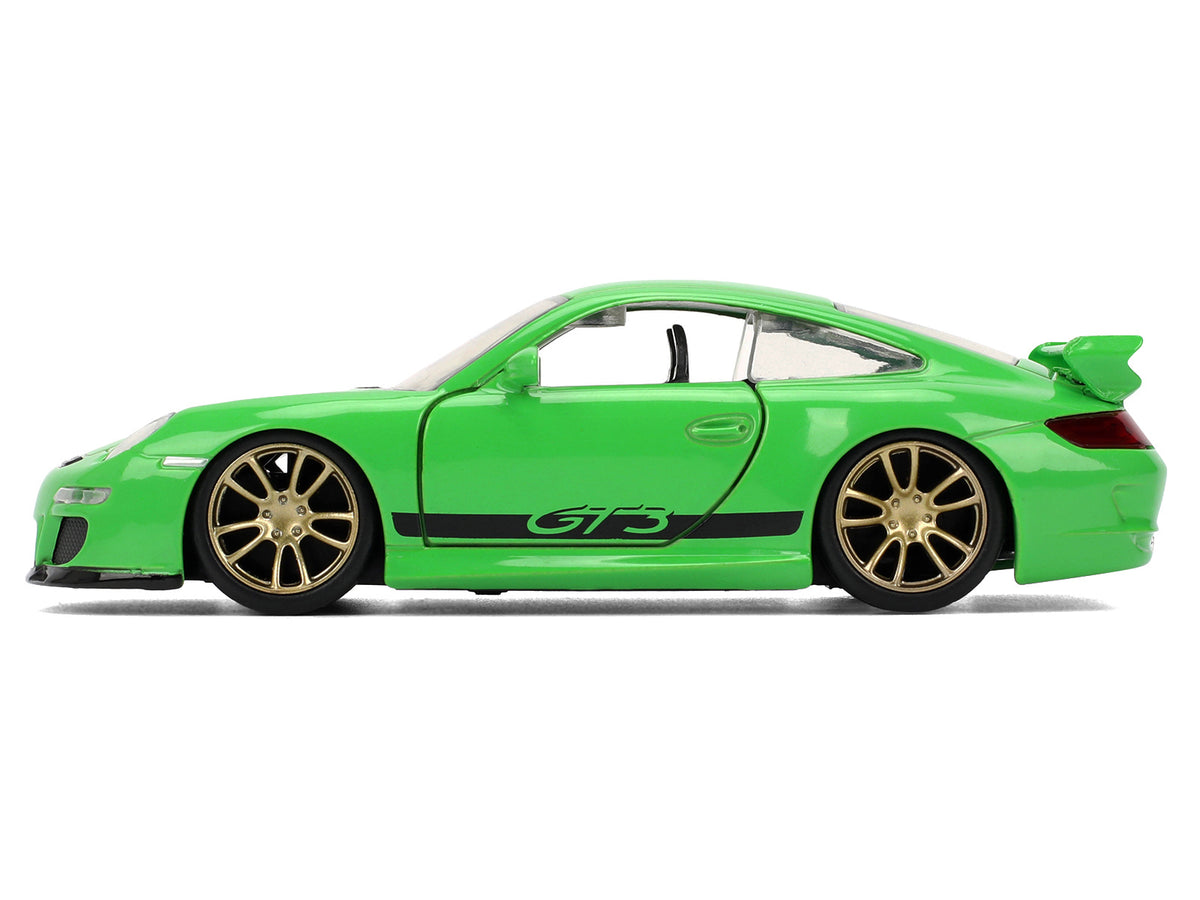 Porsche 911 GT3 (997) Green with Black Accents "Fast X" (2023) Movie "Fast & Furious" Series 1/32 Diecast Model Car by Jada - image 3