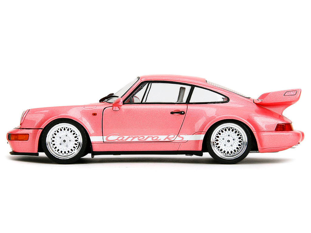 Porsche 911 Carrera RS (964) Pink Metallic with White Stripes "Pink Slips" Series 1/18 Diecast Model Car by Jada - image 3