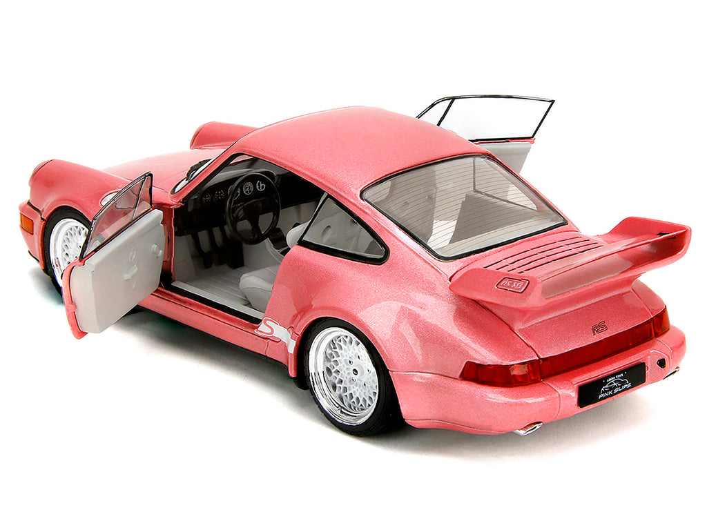 Porsche 911 Carrera RS (964) Pink Metallic with White Stripes "Pink Slips" Series 1/18 Diecast Model Car by Jada - image 4