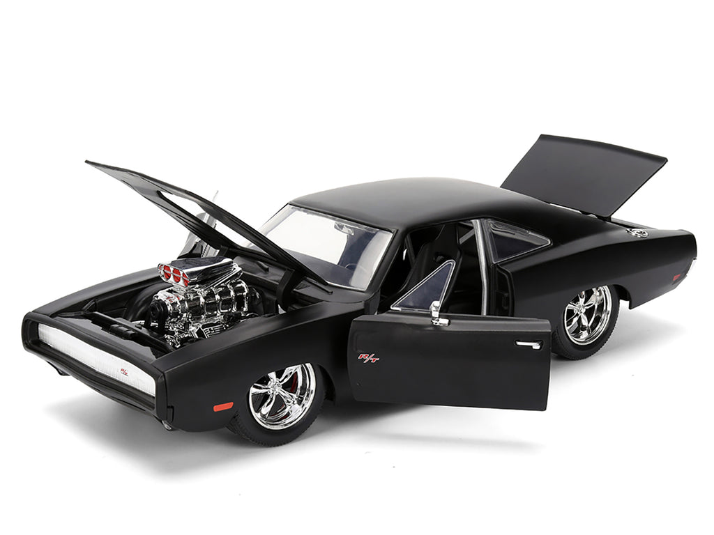 1970 Dodge Charger R/T Matt Black "Fast & Furious" (2009) Movie "Fast & Furious" Series 1/24 Diecast Model Car by Jada - image 2