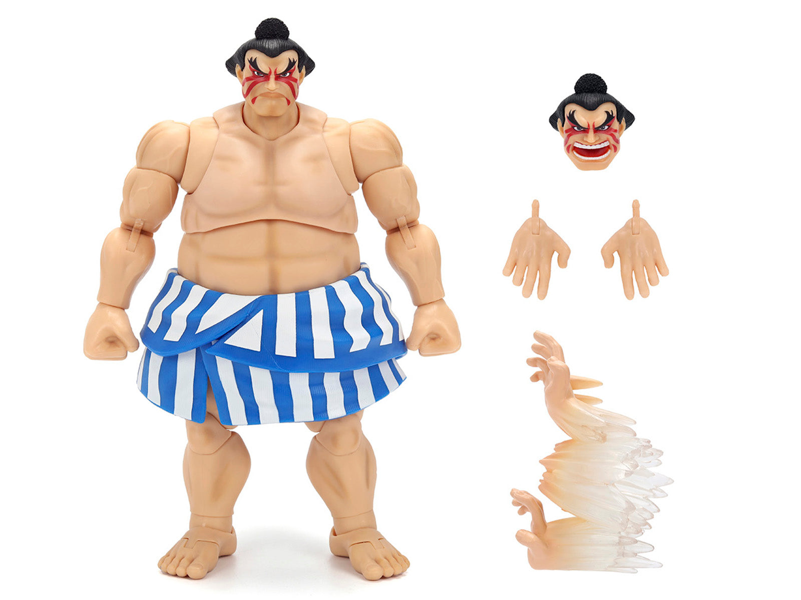 E. Honda 6.5" Moveable Figure with Accessories and Alternate Head and Hands "Ultra Street Fighter II: The Final Challengers" (2017) Video Game Model by Jada - image 2