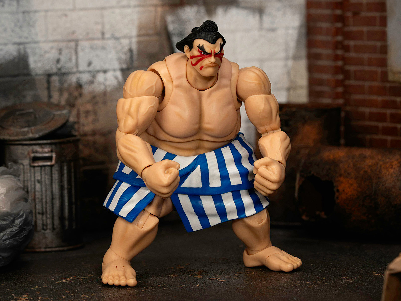 E. Honda 6.5" Moveable Figure with Accessories and Alternate Head and Hands "Ultra Street Fighter II: The Final Challengers" (2017) Video Game Model by Jada - image 3