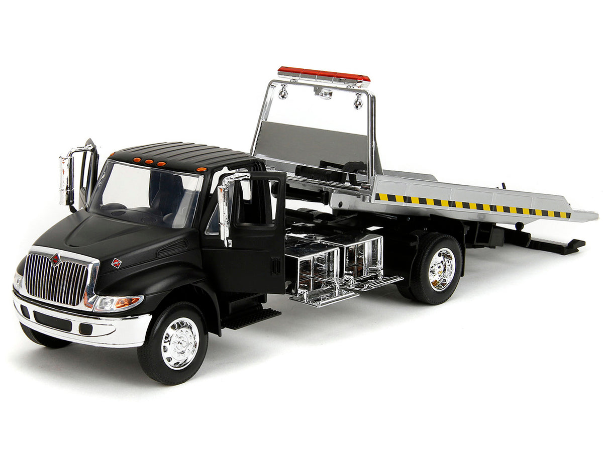 International DuraStar 4400 Flatbed Tow Truck Matt Black 1/24 Diecast Model Car by Jada - image 2