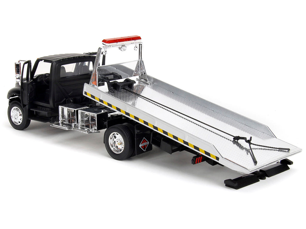 International DuraStar 4400 Flatbed Tow Truck Matt Black 1/24 Diecast Model Car by Jada - image 4
