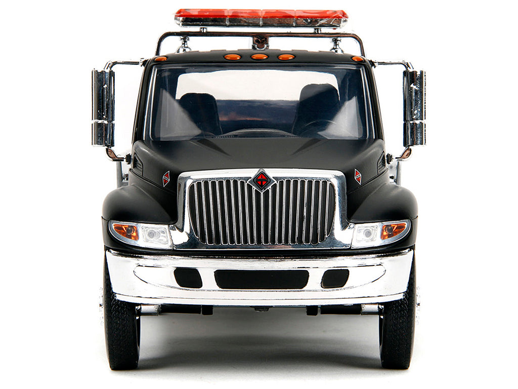 International DuraStar 4400 Flatbed Tow Truck Matt Black 1/24 Diecast Model Car by Jada - image 5