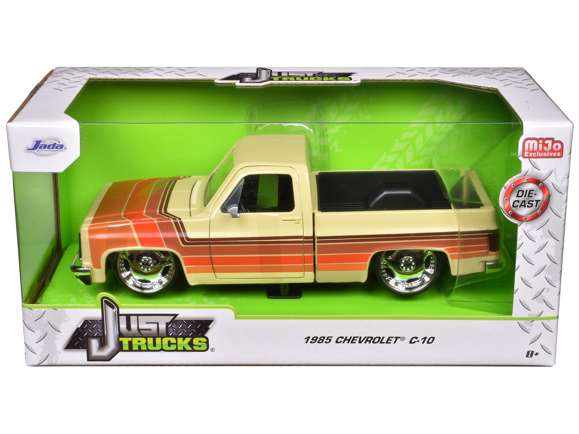 1985 Chevrolet C-10 Pickup Truck Beige with Stripes and Lowenhart Wheels "Just Trucks" Series 1/24 Diecast Model Car by Jada - image 3