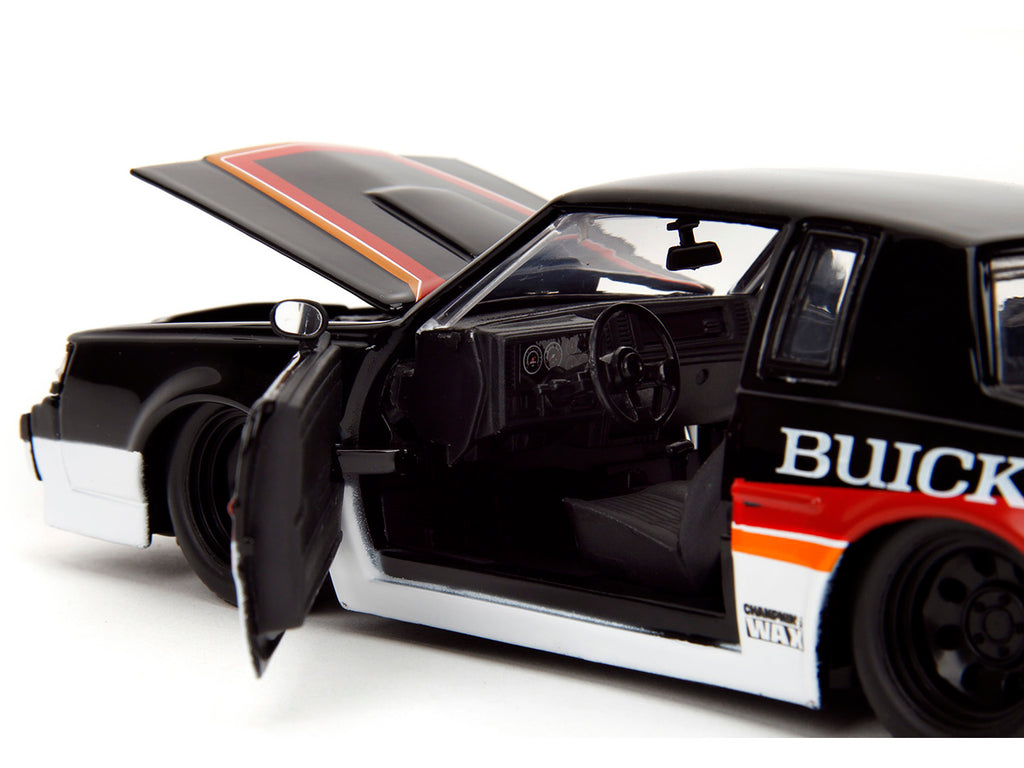 1987 Buick Grand National #7 "Buick Racing" Black and White with Stripes "Bigtime Muscle" Series 1/24 Diecast Model Car by Jada - image 4