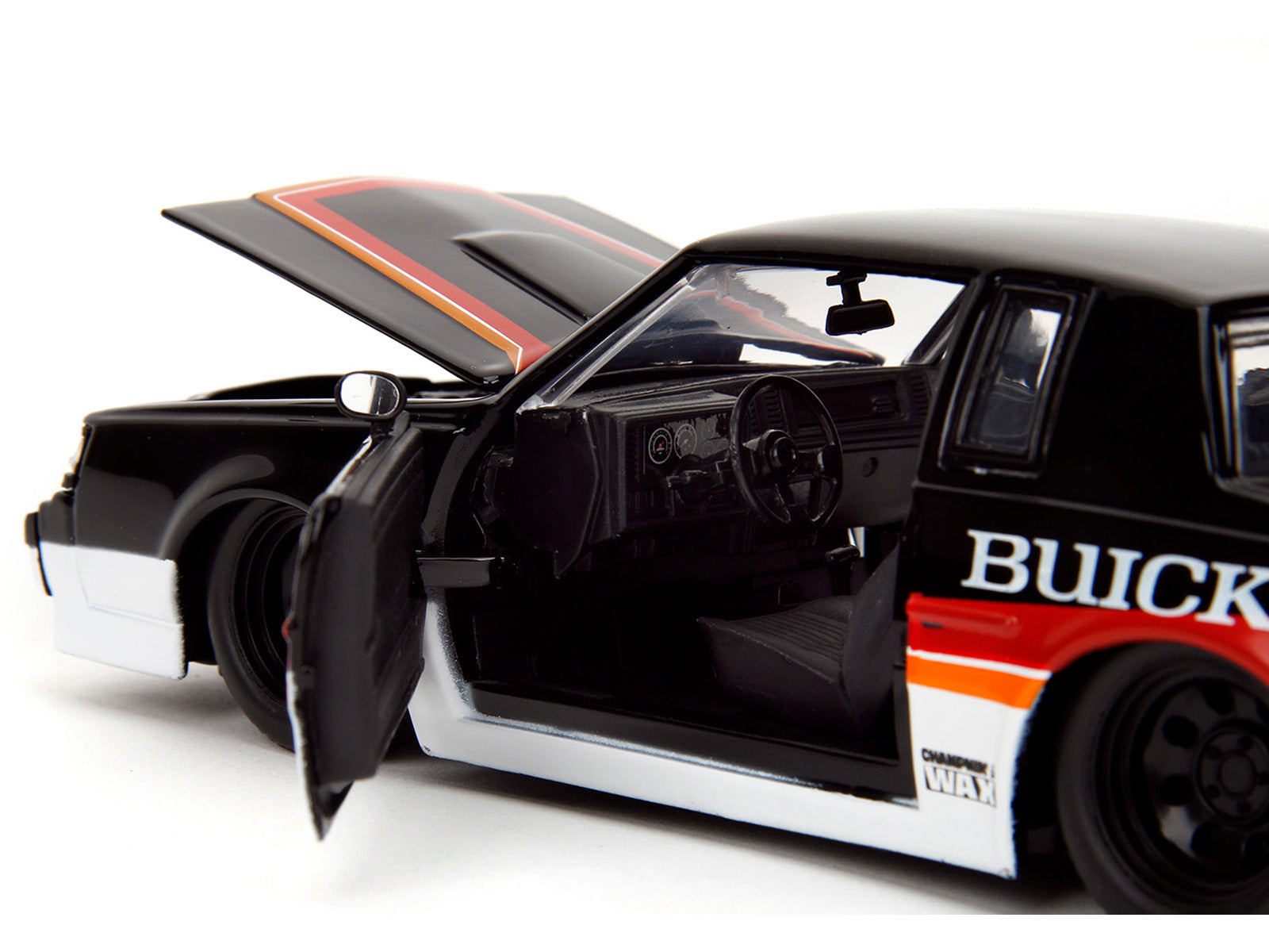 1987 Buick Grand National #7 "Buick Racing" Black and White with Stripes "Bigtime Muscle" Series 1/24 Diecast Model Car by Jada - image 4