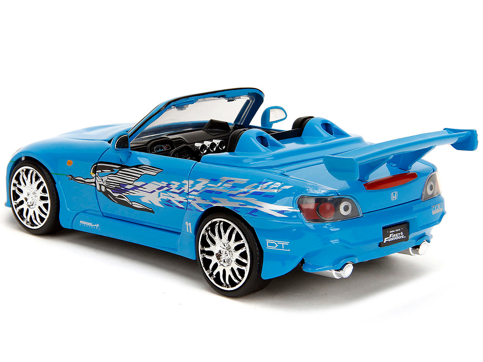 2001 Honda S2000 Convertible Blue with Graphics "Fast & Furious Remix" Series 1/24 Diecast Model Car by Jada - image 5