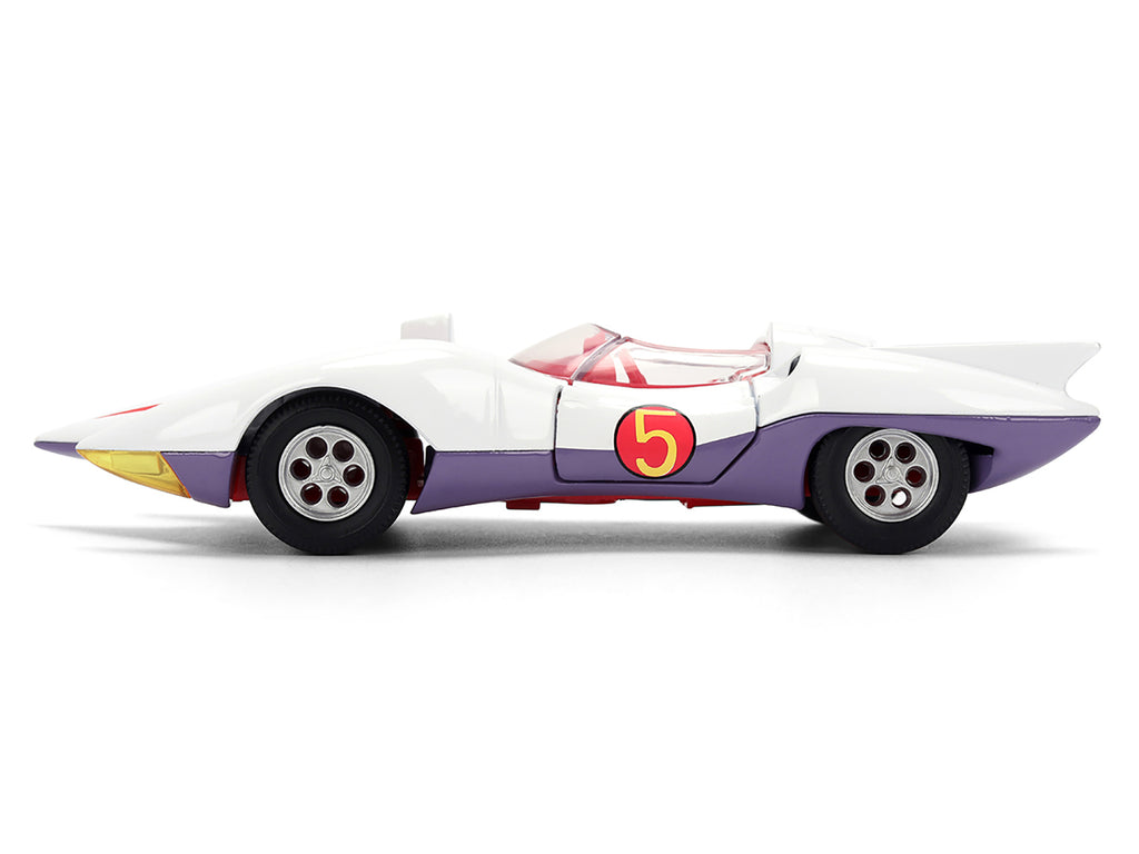Mach 5 White with Red Stripes and Interior "Speed Racer" (1967) TV Series "Anime Hollywood Rides" Series 1/32 Diecast Model Car by Jada - image 3