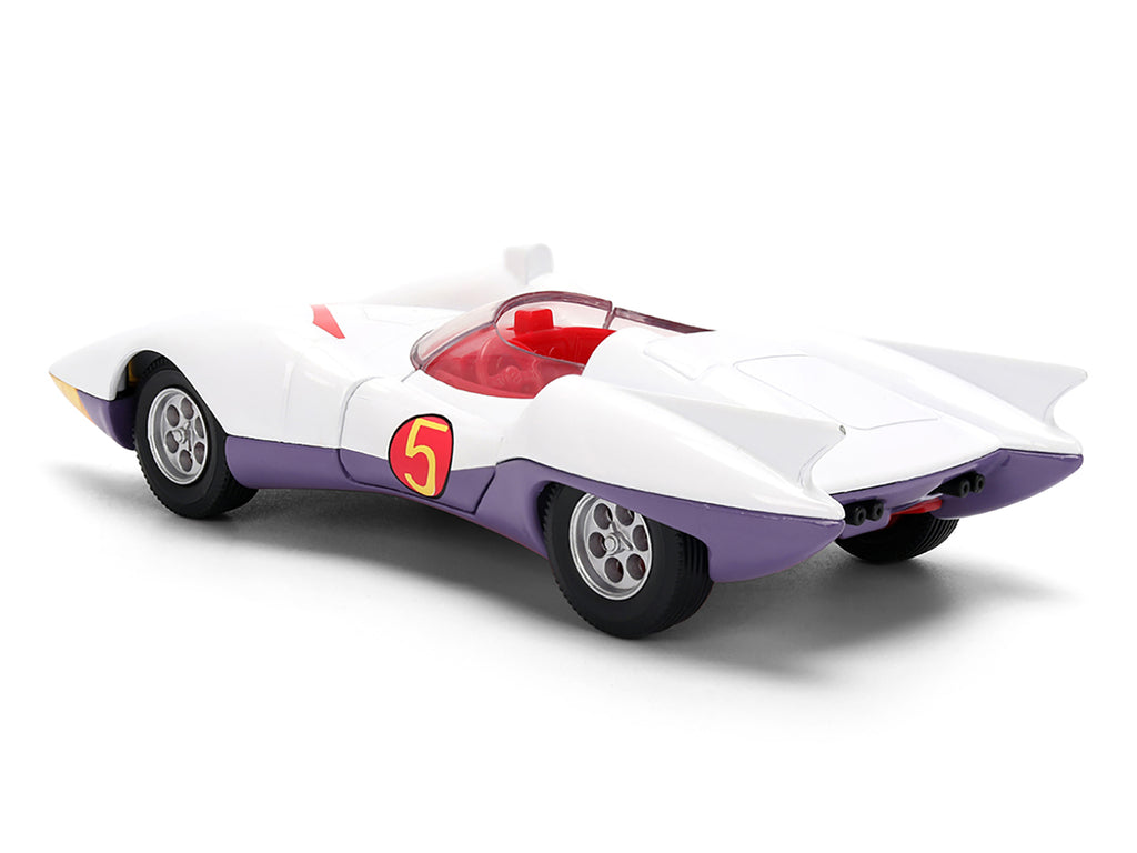Mach 5 White with Red Stripes and Interior "Speed Racer" (1967) TV Series "Anime Hollywood Rides" Series 1/32 Diecast Model Car by Jada - image 5