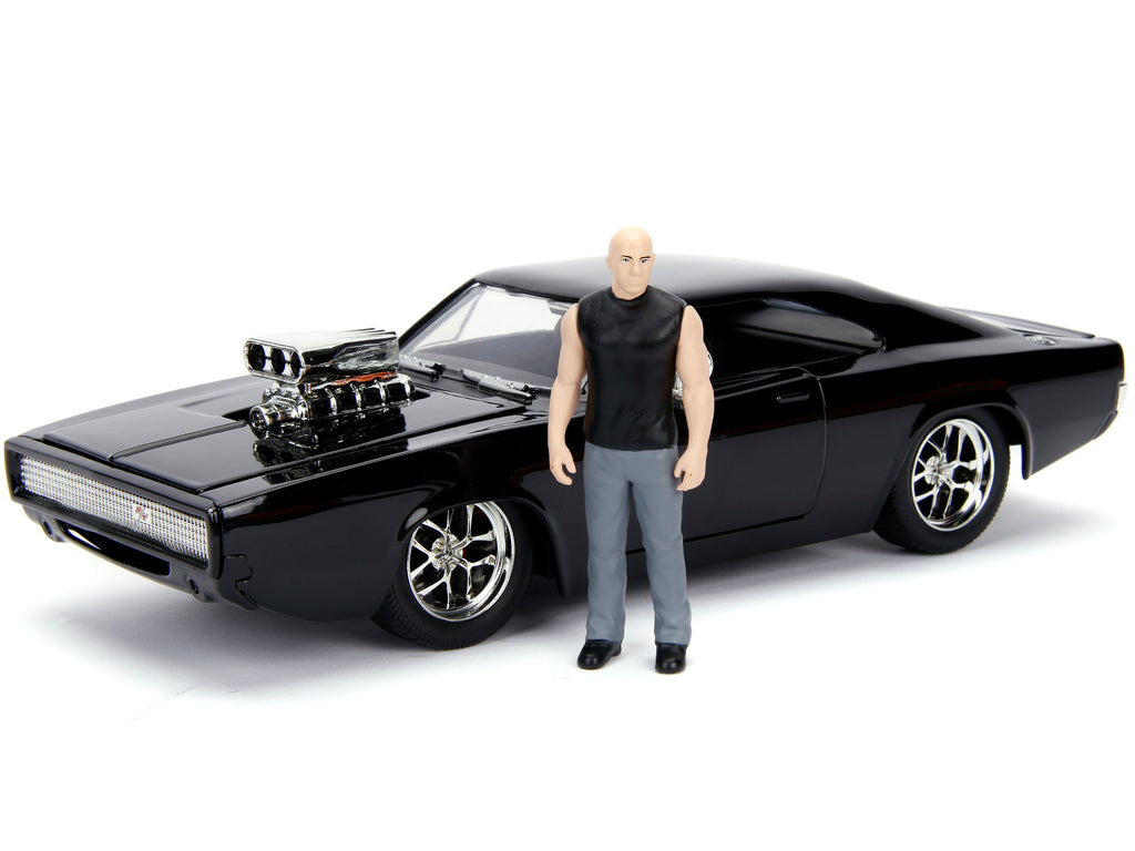 Model Kit Dodge Charger R/T Black and Dom Diecast Figure "Fast & Furious" Movie "Build N' Collect" Series 1/24 Diecast Model Car by Jada - image 3