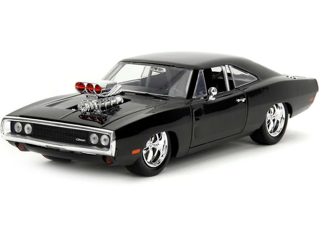 Dodge Charger R/T Black with Dom Diecast Figure "Fast & Furious" (2009) Movie "Hollywood Rides" Series 1/24 Diecast Model Car by Jada - image 3