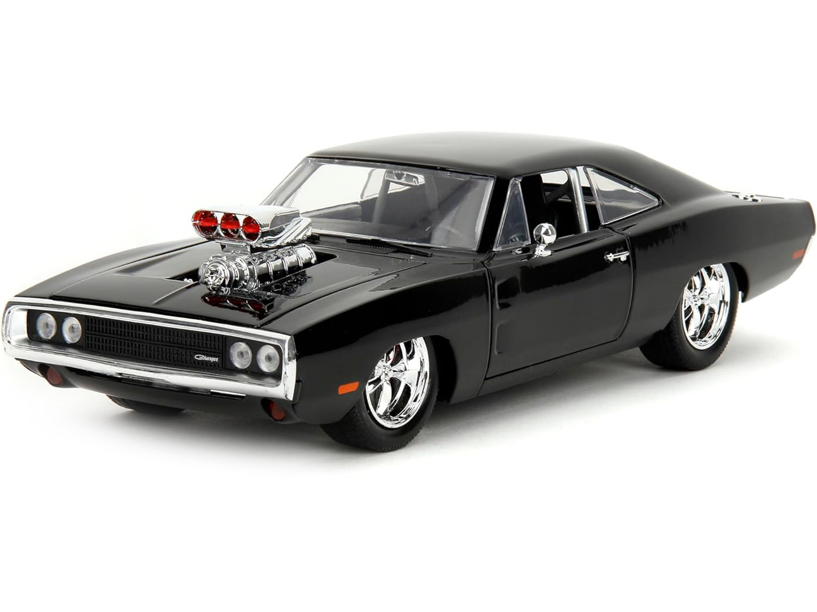 Dodge Charger R/T Black with Dom Diecast Figure "Fast & Furious" (2009) Movie "Hollywood Rides" Series 1/24 Diecast Model Car by Jada - image 3